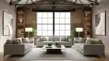 Loft Living Room with Brick Walls