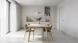 Elegant Dining Room with Wood and Light