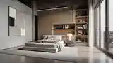 Luxury Loft Bedroom with Concrete and Wood