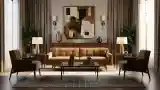 Warm Wood and Fabric Lounge