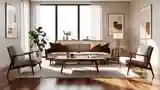Mid-Century Modern Living Room with Warm Textures