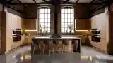 Industrial Kitchen with Wood Accents