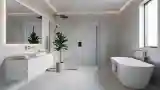 Minimalist Bathroom with Concrete Walls