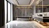 Marble Bathroom with Balcony View