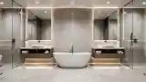 Minimalist Bathroom in Marble