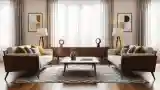 Elegant Living Room with Warm Wood