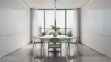 Minimalist Dining Room in White