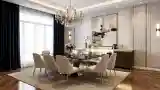 Elegancki Salon Jadalny z Marmurem