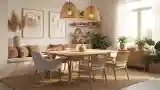 Rustic Dining Room with Rattan & Wood