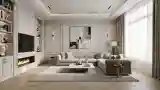 Luxurious Living Room with Fireplace