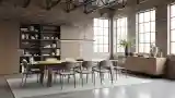 Loft Jadalnia z Drewnem i Cegłą