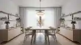 Elegancki jadalnia z drewnem
