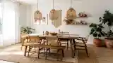 Elegancka Jadalnia z Naturalnymi Materiałami