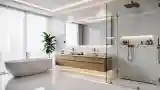 Wysoki, nowoczesny salon łazienkowy