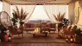 Boho Taras z Wizją Oceana
