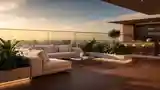 Wysoki, glamourowy taras
