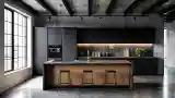 Industrial Kitchen with Contrast