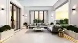Sofa na tarasie z marmurowym blatem