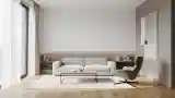 Modern Living Room with Wood and Light Textiles