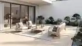 Terasa Japandi z Drewnem i Kamieniem