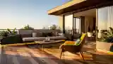 Wood-Framed Terrace Lounge