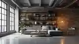 Spacious Industrial Living Room