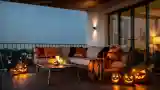 Mid Century Modern Terrace for Halloween