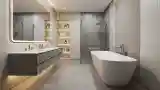 Lakoniczna łazienka w stylu minimalistycznym