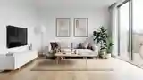 Skandynawski Salon z Drewnem i Bawełną