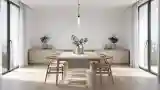 Elegancka sala wieczorowa z drewnem