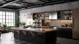 Industriальная Kuchnia z Ciemnymi Tonami