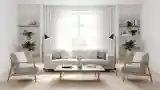 Bright Lounge with Wood and Linen
