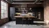 Industrial Kitchen with Dark Accents
