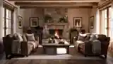 Stone and Wood Fireplace Lounge