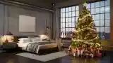 Industrial Bedroom with Festive Glow