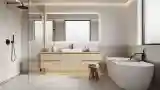 Minimalist Bathroom with Concrete Walls