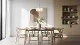 Elegant Dining Room with Wood and Light