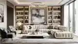 Glamour Living Room with Luxury Textures