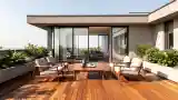 Terrace with Wood and Glass Doors
