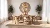 Elegant Dining Room with Rattan