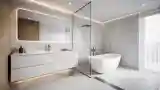 Minimalist Bathroom with Concrete Walls