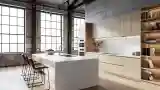 Loft Kitchen with Concrete and Wood