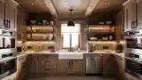 Rustic Kitchen with Warm Lighting