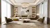 Elegancki salon w złotym klimacie
