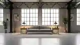 Industrial Living Room with Raw Materials