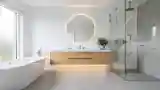 Modern Bathroom with Wood Accents