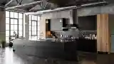 Industrial Kitchen with Concrete and Wood