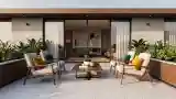 Elegancki Balkon z Drewnem i Zieleń