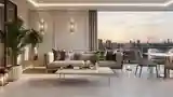 Wysoki taras z eleganckim wnętrzem