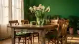 Rustic Dining Room with Greenery